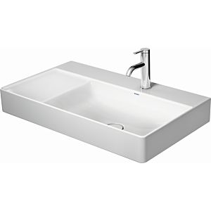 Duravit DuraSquare furniture WT asymmetrically sanded 2349800073 80x47cm, without overflow, with tap platform, basin on the right, 3 tap holes, white