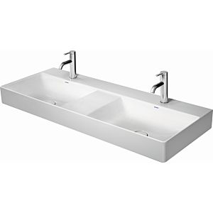 Duravit DuraSquare furniture double washbasin sanded 23531200711 120 x 47 cm, without overflow, with tap platform, 2000 tap hole, white WonderGliss