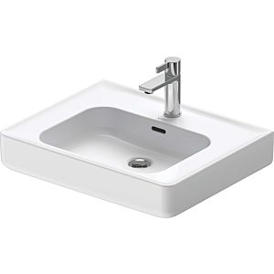Duravit Soleil by Starck washbasin 23766000001 60 x 48 cm, white WonderGliss, with tap hole, overflow, tap hole bench