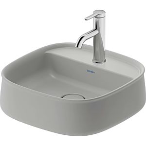 Duravit Zencha Wash Bowls 23744267711 42x42cm, with tap hole, tap hole bank, without overflow, ground, gray satin finish, WonderGliss