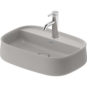 Duravit Zencha Wash Bowls 23745567711 55x39cm, with tap hole, tap hole bank, without overflow, ground, gray satin finish, WonderGliss