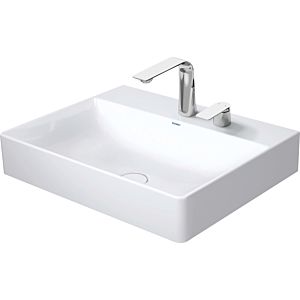 Duravit DuraSquare ground washbasin 2353600014 60 x 47 cm, without overflow, with tap platform, 2 tap holes, white