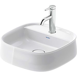 Duravit Zencha Wash Bowls 23744200711 42x42cm, with tap hole, tap hole bank, without overflow, ground, white, WonderGliss
