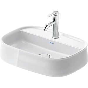 Duravit Zencha Wash Bowls 23745500711 55x39cm, with tap hole, tap hole bank, without overflow, ground, white, WonderGliss