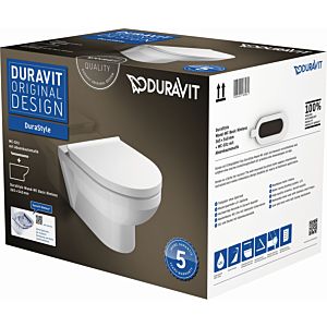 Duravit No. 1 Basic Wand-WC Set 45620900A1 weiss, mit WC-Sitz, rimless