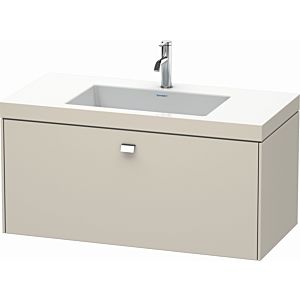 Duravit Brioso c-bonded washbasin with substructure BR4602O1091, 100x48cm, Taupe / chrome, 2000 tap hole