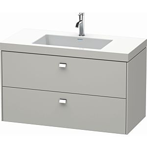 Duravit Brioso c-bonded washbasin with substructure BR4607O1007, 100x48cm, concrete gray / chrome, 2000 .