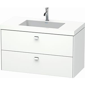 Duravit Brioso c-bonded washbasin with substructure BR4607O1018, 100x48cm White Matt / chrome, 2000 tap hole