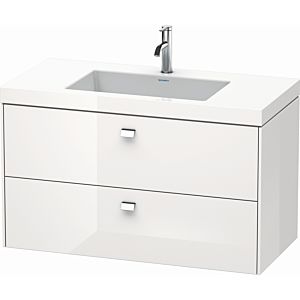 Duravit Brioso c-bonded washbasin with substructure BR4607O1022, 100x48cm white high gloss / chrome, 2000 .