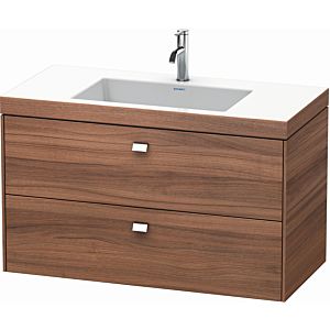 Duravit Brioso c-bonded washbasin with substructure BR4607O1079, 100x48, Natural Walnut / chrome, 2000 Hanl.