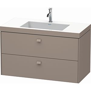 Duravit Brioso c-bonded washbasin with substructure BR4607O4343, 100x48cm, Basalt Matt , 2000 Hanloch