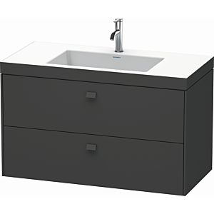 Duravit Brioso c-bonded washbasin with substructure BR4607O4949, 100x48cm, Graphite Matt , 2000 Hanloch