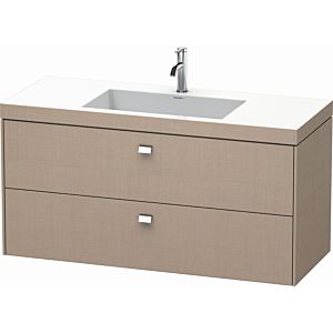 Duravit Brioso c-bonded washbasin with substructure BR4608O1075, 120x48cm, Linen / chrome, 2000 tap hole