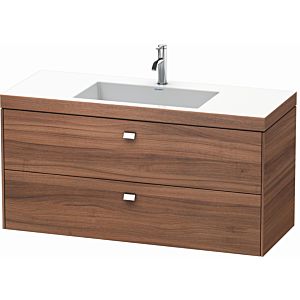 Duravit Brioso c-bonded washbasin with substructure BR4608O1079, 120x48, Natural Walnut / chrome, 2000 Hanl.