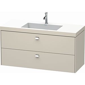 Duravit Brioso c-bonded washbasin with substructure BR4608O1091, 120x48cm, Taupe / chrome, 2000 tap hole