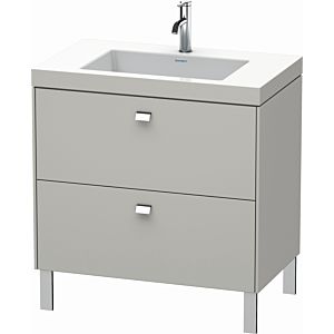Duravit Brioso c-bonded washbasin with substructure BR4701O1007, 80x48cm, concrete gray / chrome, 2000 tap hole