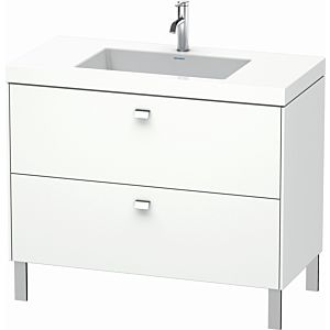 Duravit Brioso c-bonded washbasin with substructure BR4702O1018, 100x48cm, White Matt / chrome, 2000 tap hole