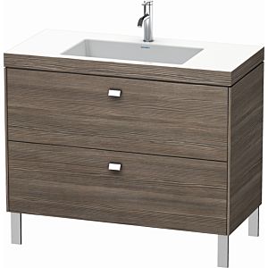 Duravit Brioso c-bonded washbasin with substructure BR4702O1051, 100x48, Pine Terra / chrome, 2000 tap hole