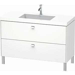 Duravit Brioso c-bonded washbasin with substructure BR4703O1018, 120x48cm, White Matt / chrome, 2000 tap hole