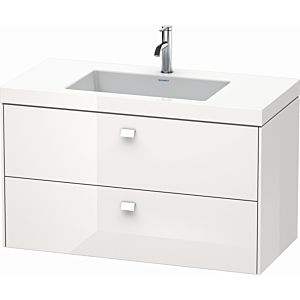 Duravit Brioso c-bonded washbasin with substructure BR4607O2222, 100x48cm, White High Gloss , 2000 Hanloch
