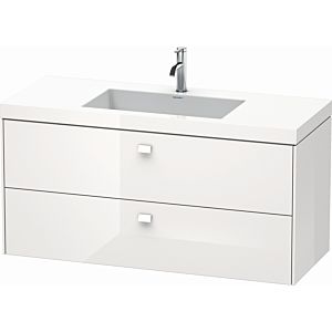 Duravit Brioso c-bonded washbasin with substructure BR4608O2222, 120x48cm, White High Gloss , 2000 tap hole
