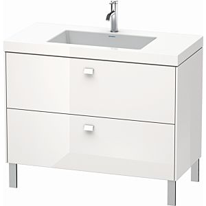 Duravit Brioso c-bonded lavabo avec sous-structure BR4702O2222, 100x48cm, Blanc Brillant , trou pour robinet 2000