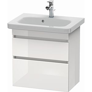Duravit DuraStyle vanity unit DS647902222 58 x 36.8 cm, white high gloss, 2 drawers, wall-hung