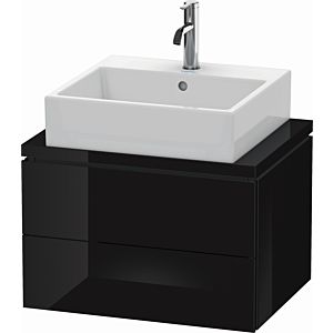 L-Cube Duravit vasque LC580504040 62 x 47,7 cm, noir brillant, pour console, 2 tiroirs