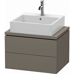 Duravit L-Cube vanity unit LC580509090 62 x 47.7 cm, flannel gray silk matt, for console, 2 drawers