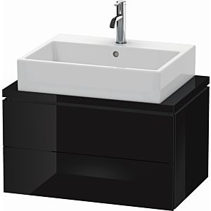 L-Cube Duravit vasque LC580604040 72 x 47,7 cm, noir brillant, pour console, 2 tiroirs