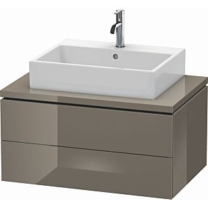 Duravit L-Cube vanity unit LC581708989 82 x 54.7 cm, flannel gray high gloss, for console, 2 drawers