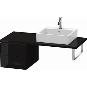 Duravit L-Cube base cabinet LC583604040 42 x 54.7 cm, black high gloss, for console, 2 drawers