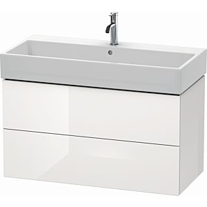L-Cube Duravit vasque LC627802222 98,4x 45,9 cm, blanc brillant, 2 tiroirs, suspendu