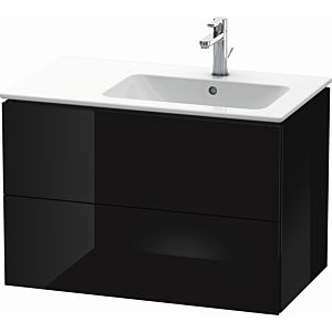 Meuble sous-vasque Duravit L-Cube LC629204040 82x48,1x55cm, 2 tiroirs, vasque à droite, noir brillant
