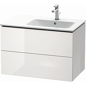 Meuble sous-vasque Duravit L-Cube LC629208585 82x48,1x55cm, 2 tiroirs, vasque à droite, brillant blanc