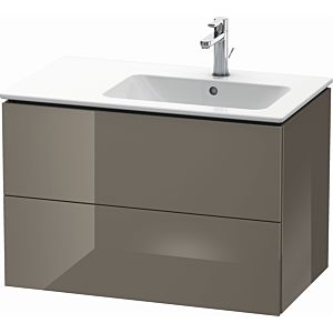 Duravit L-Cube meuble sous-vasque LC629208989 82x48,1x55cm, 2 tiroirs, vasque à droite, gris flanelle brillant