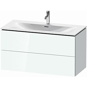 L-Cube Duravit vasque LC630808585 102 x 48, 2000 cm, blanc brillant, 2 tiroirs, suspendu