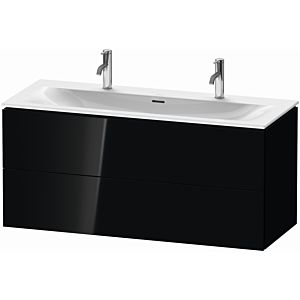 L-Cube Duravit vasque LC630904040 122 x 48, 2000 cm, noir brillant, 2 tiroirs, suspendu