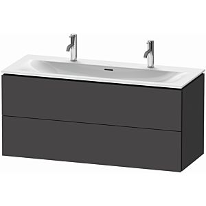 Duravit L-Cube vanity unit LC630904949 122 x 48, 2000 cm, matt graphite, 2 drawers, wall-hung