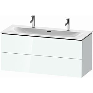 L-Cube Duravit vasque LC630908585 122 x 48, 2000 cm, blanc brillant, 2 tiroirs, suspendu