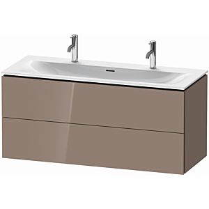 Duravit L-Cube vanity unit LC630908686 122 x 48, 2000 cm, cappuccino high gloss, 2 drawers, wall-hung