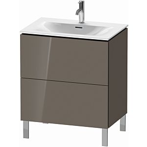 Duravit L-Cube vanity unit LC659608989 72 x 48, 2000 cm, flannel gray high gloss, 2 pull-outs, standing
