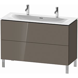 Duravit L-Cube vanity unit LC659908989 122 x 48, 2000 cm, flannel gray high gloss, 2 pull-outs, standing