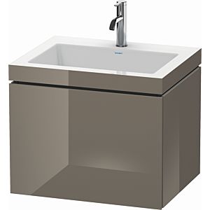 Duravit L-Cube vanity unit LC6916O8989 60 x48 cm, 2000 tap hole, flannel gray high gloss, 2000 pull-out