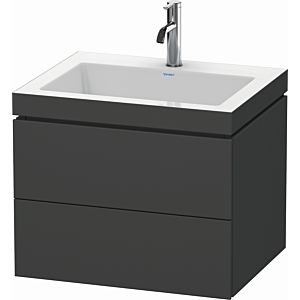 Duravit L-Cube vanity unit LC6926O4949 60 x48 cm, 2000 tap hole, matt graphite, 2 drawers