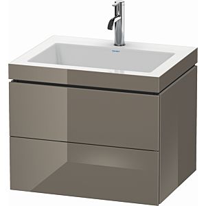 Duravit L-Cube vanity unit LC6926O8989 60 x48 cm, 2000 tap hole, flannel gray high gloss, 2 drawers