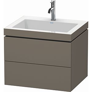 Duravit L-Cube vanity unit LC6926O9090 60 x48 cm, 2000 tap hole, flannel gray silk matt, 2 drawers