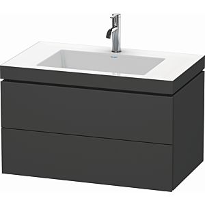 Duravit L-Cube vanity unit LC6927O4949 80 x 48 cm, 2000 tap hole, graphite matt, 2 drawers