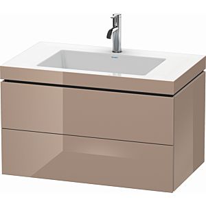 Duravit L-Cube vanity unit LC6927O8686 80 x 48 cm, 2000 tap hole, cappuccino high gloss, 2 drawers