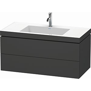 Duravit L-Cube vanity unit LC6928O4949 100 x 48 cm, 2000 tap hole, matt graphite, 2 drawers